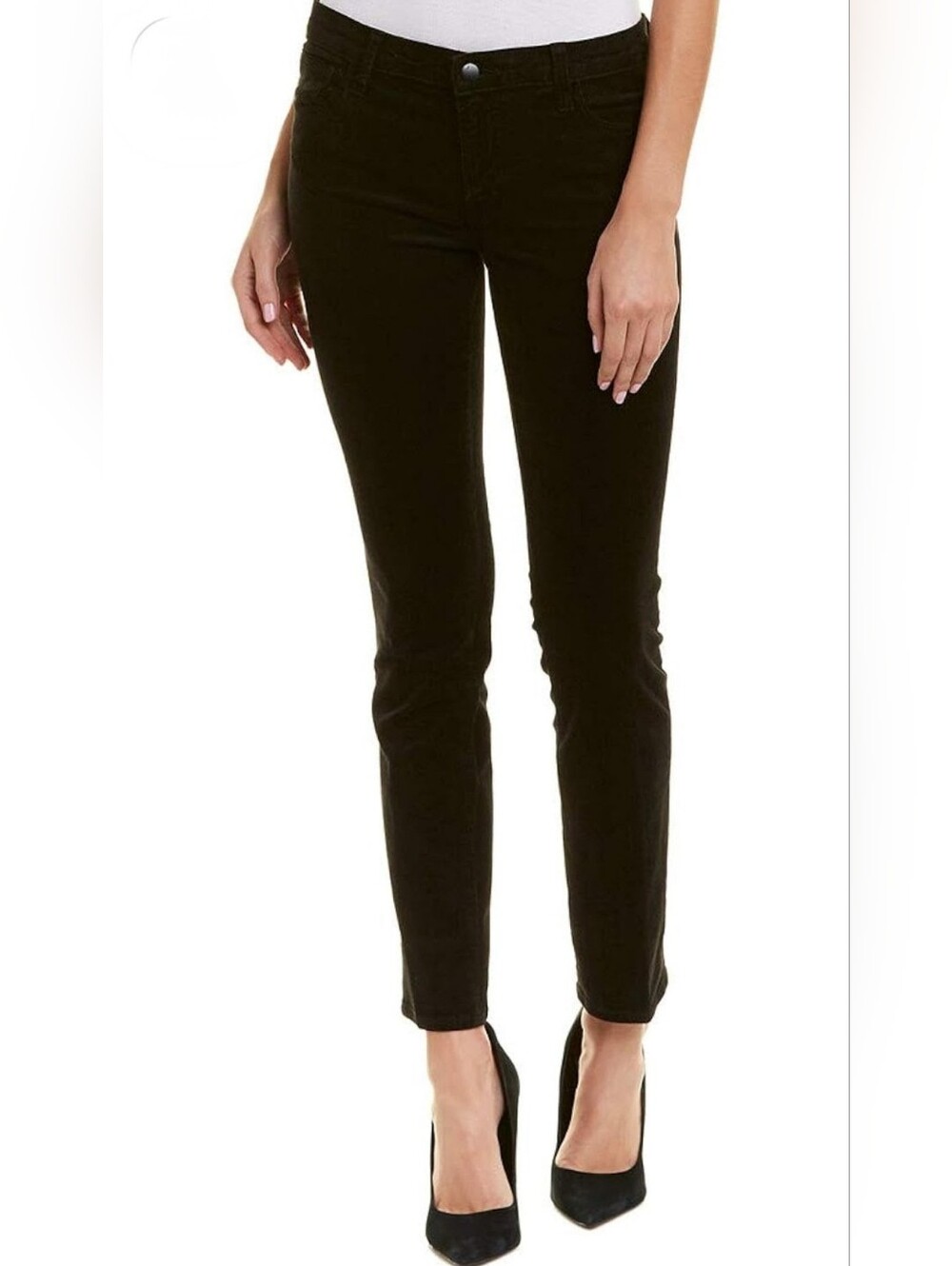 NWT J Brand Jeans Black Courderoy Maude Mid Rise Cigarette Pants, 31